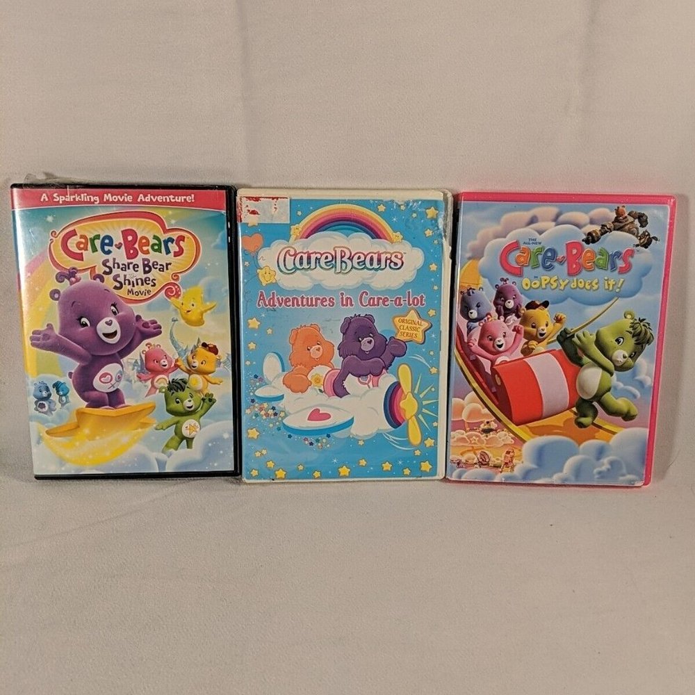 Care Bears DVD Lot of 3 - Adventures in Care-a-lot + Oopsy does it + Movie
